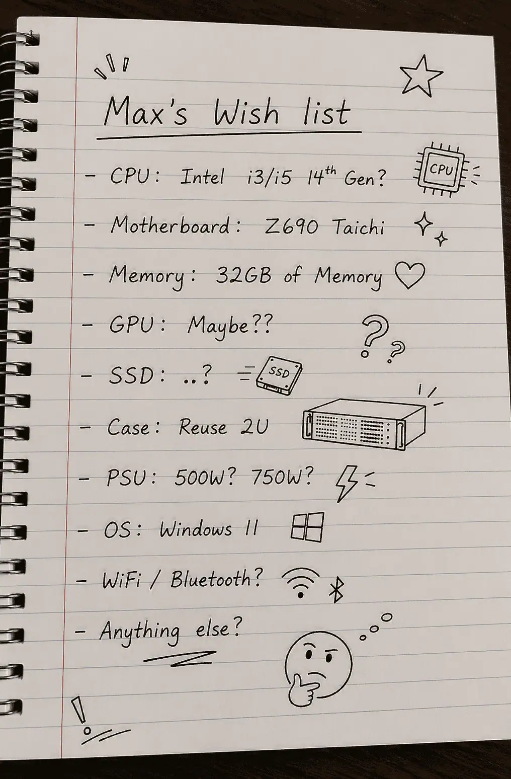 Max's wish list