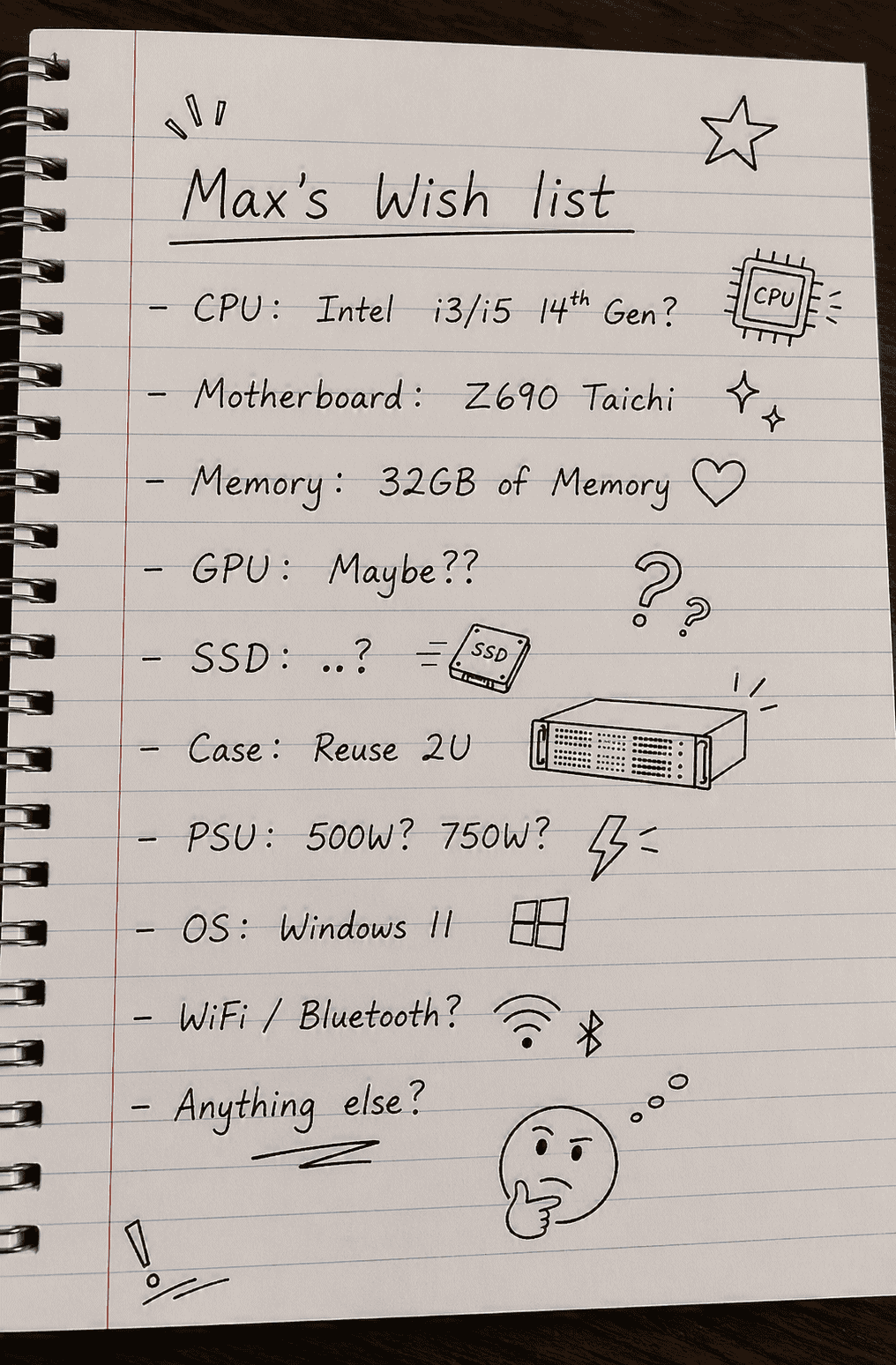 Max's Wish List