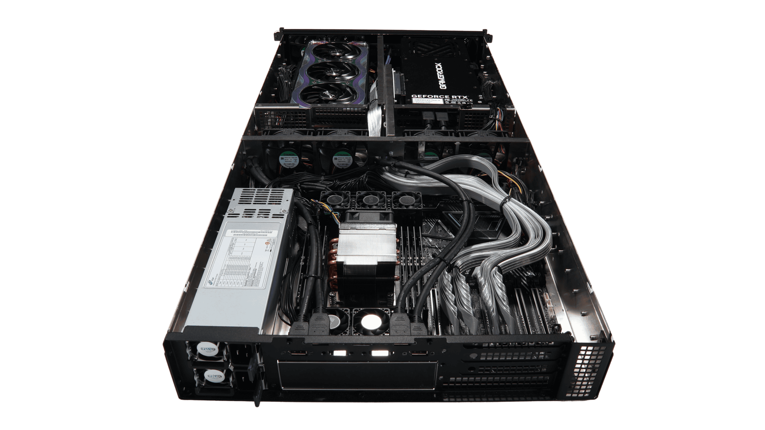 Inside rackmount GPU workstation